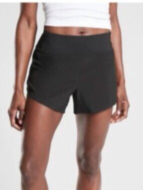 Athleta Run with it 3.5" short Black Performance Running Shorts m medium